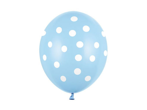 Picture of LATEX BALLOONS POLKA DOT PASTEL BLUE 11 INCH - 6 PACK